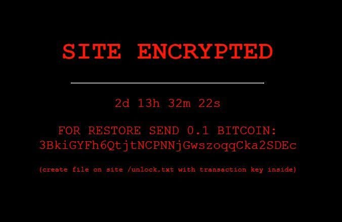 Chiến dịch giả mạo Ransomware với mục tiêu là các trang web wordpress với ghi chú tống tiền đáng sợ