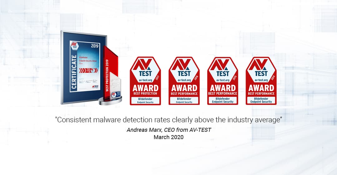 Bitdefender, hạng # 1 trong các bài thử của AV-Test nửa đầu năm 2020